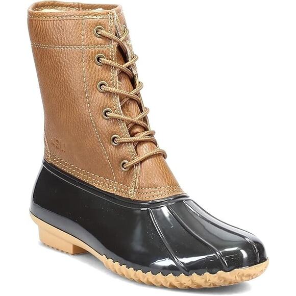 JBU Women's Maplewood Water-Resistant Mid Calf Duck Boots, Chocolate Size 10M - Picture 1 of 7